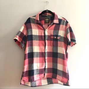 H&M | Plaid Short-Sleeved Button-Down Shirt Medium